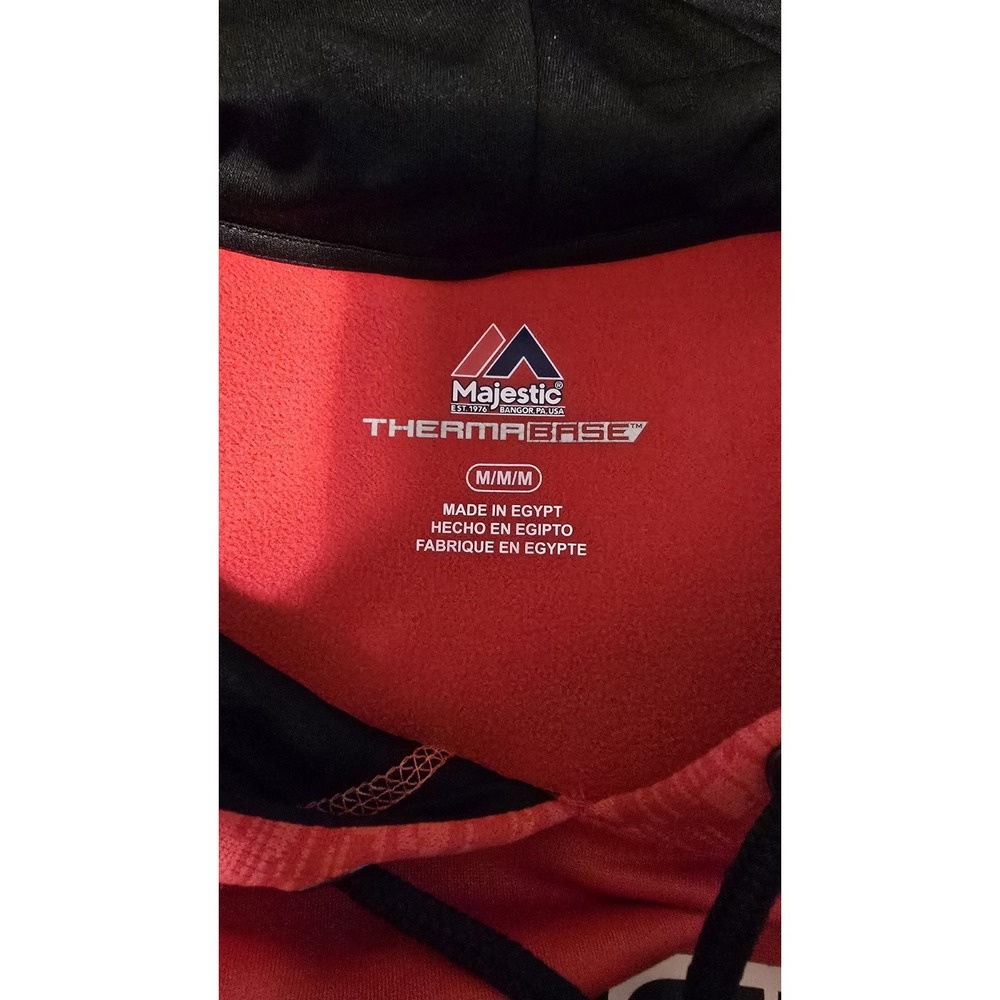 MAJESTIC Chicago Blackhawks Therma Base Red Hoodie Mens Medium NHL Hocker Fleece - Picture 4 of 9
